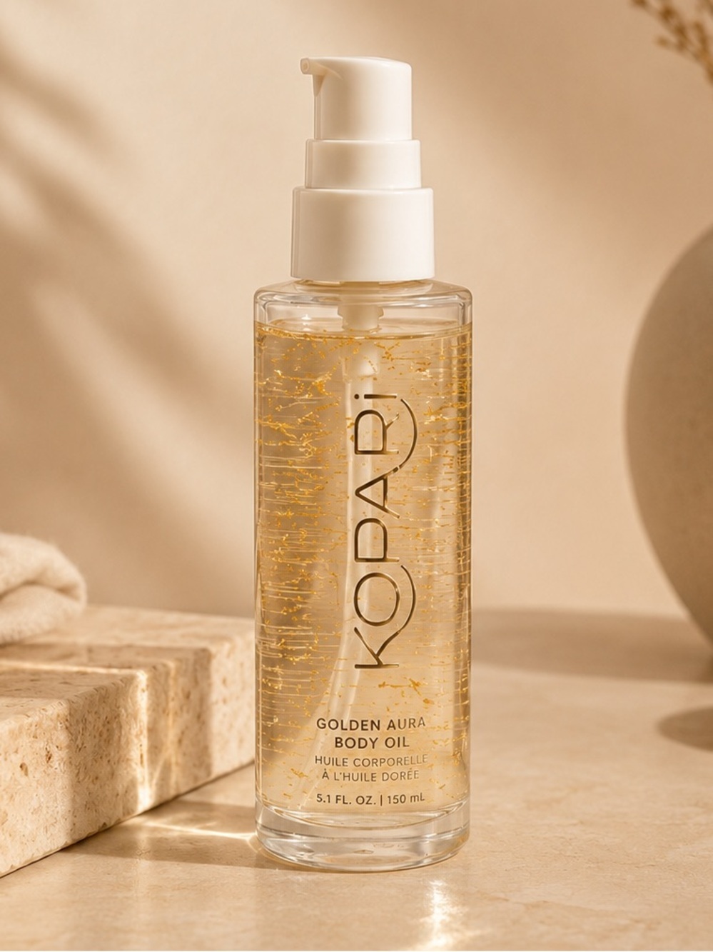 Kopari Golden Aura Body Oil 24K Gold Hyaluronic Acid Hydrating Glow Body Oil